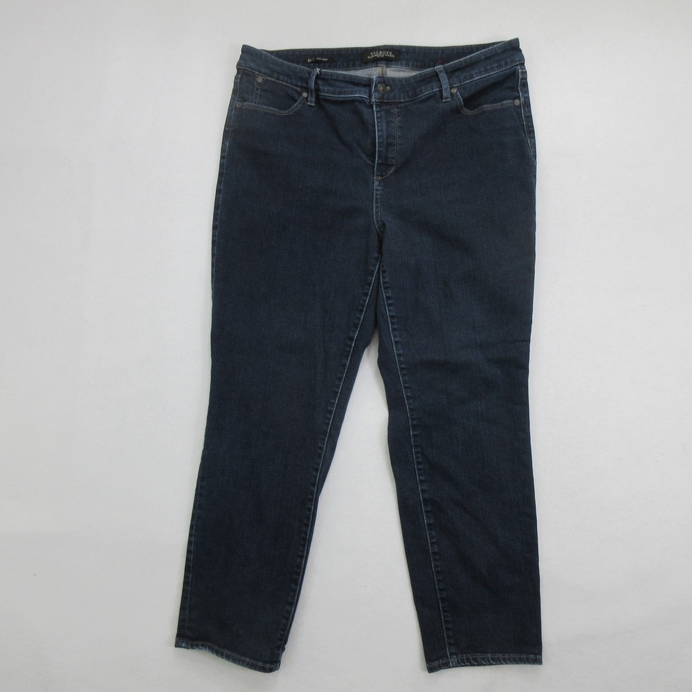 Talbots Women's Jeans 16P Slim Ankle Flawless Five Pocket Dark Wash Stretch Blue - Picture 1 of 11